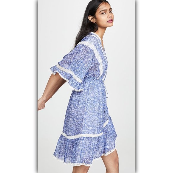 💙🌻🦋 NWT Love Sam Silk "Dream Floral" Dress XS 💙🌻🦋 - Picture 3 of 10